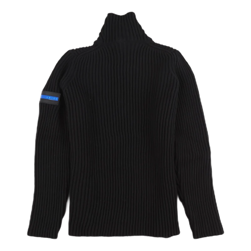Rib Half Zip Jumper Black