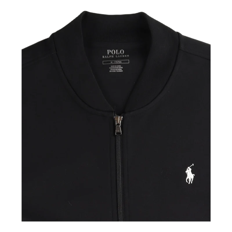 Double-Knit Bomber Jacket Polo Black