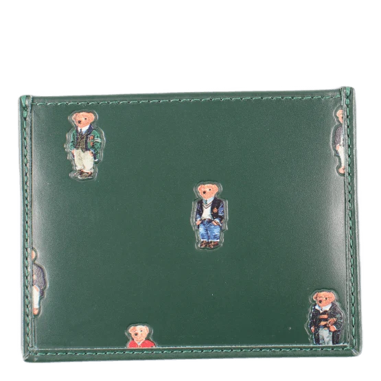 Polo Bear Leather Card Case Green