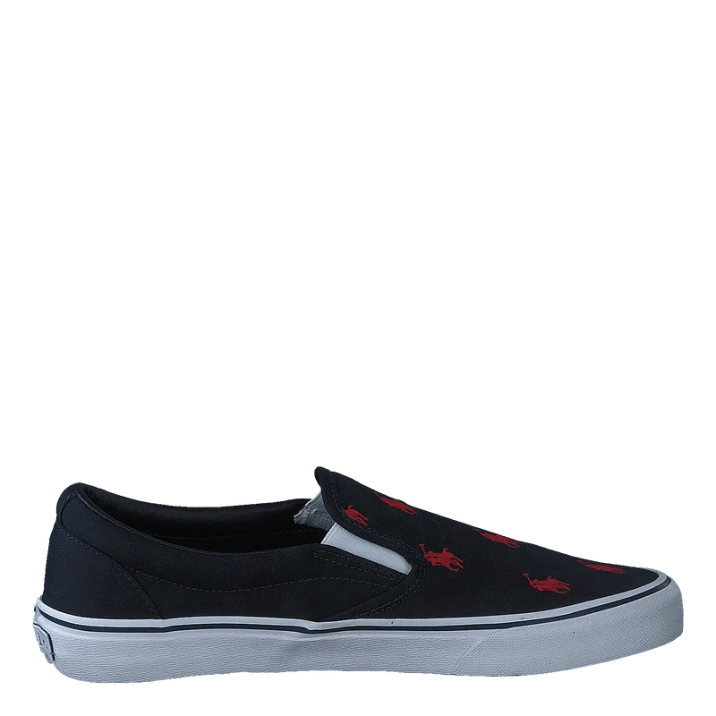 Keaton Allover Pony Slip-On Sneaker Navy/Red