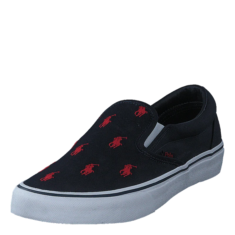 Keaton Allover Pony Slip-On Sneaker Navy/Red