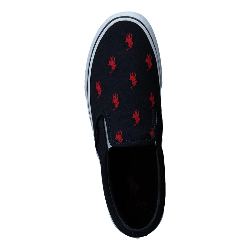 Keaton Allover Pony Slip-On Sneaker Navy/Red