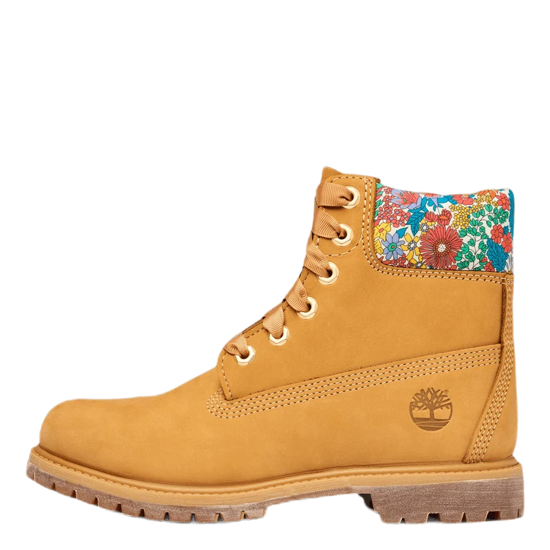 Womens 6 Inch Premium White Brown