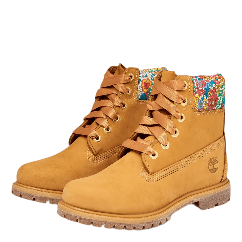 Womens 6 Inch Premium White Brown