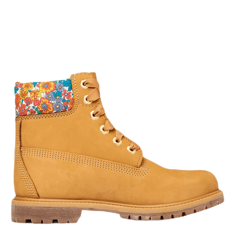 Womens 6 Inch Premium White Brown