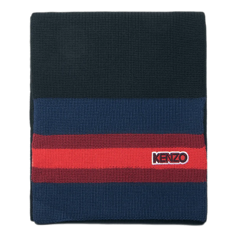 Logo Patch Knitted Scarf Black