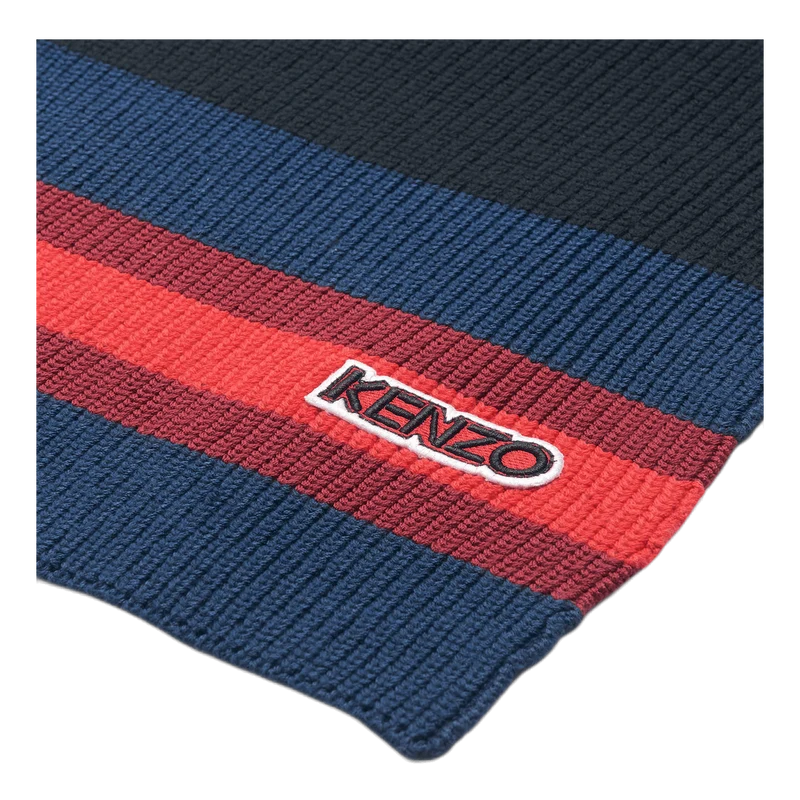 Logo Patch Knitted Scarf Black