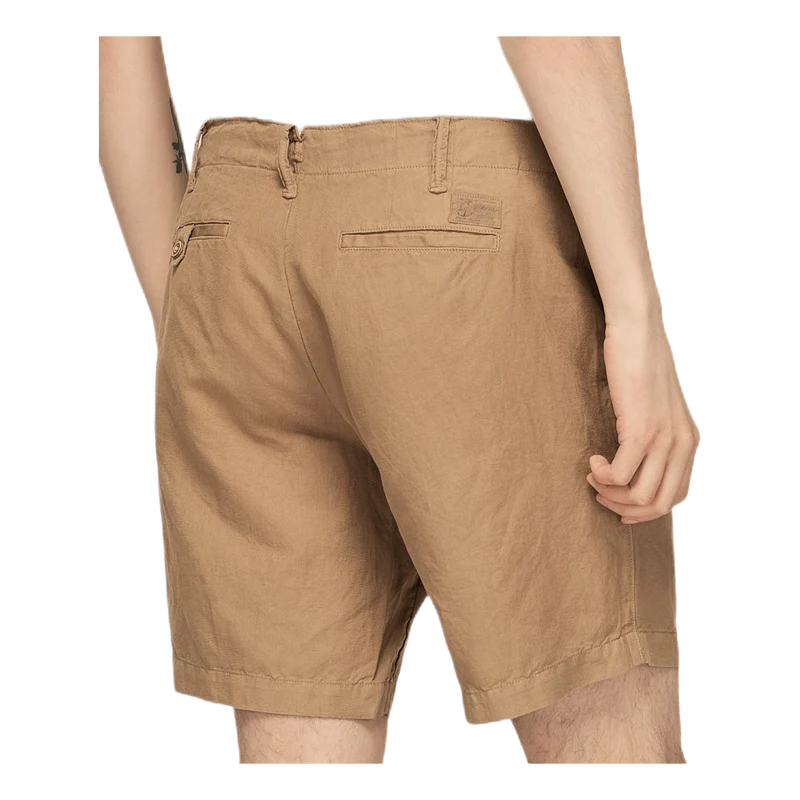 8-Inch Straight Fit Linen-Blend Short