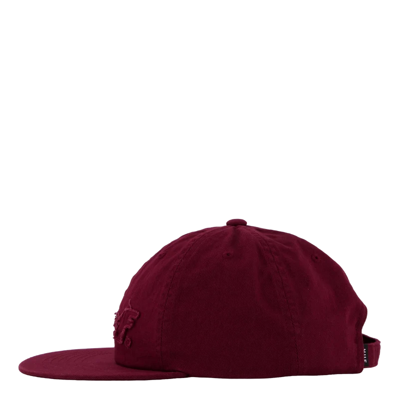 Distressed Logo 5 Panel Hat Raisin