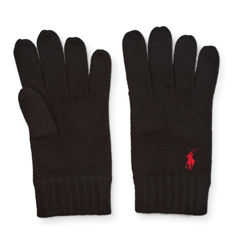 Signature Pony Wool Gloves Polo Black