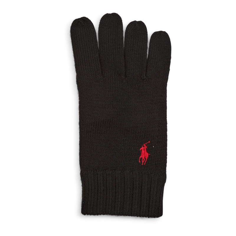 Signature Pony Wool Gloves Polo Black