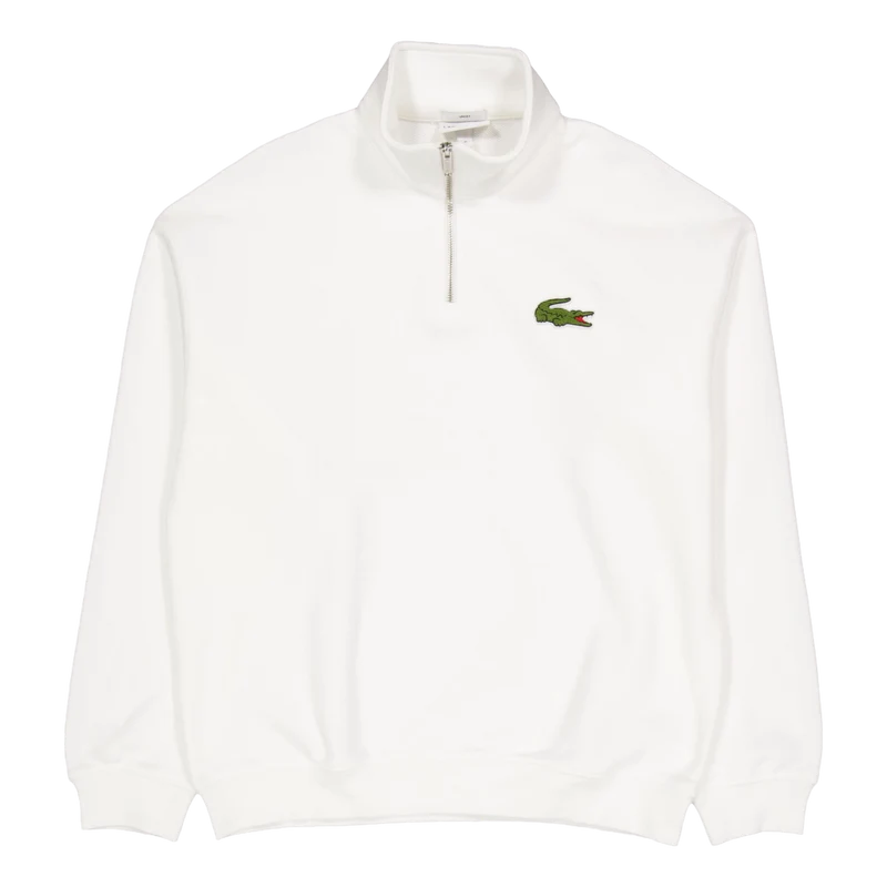 Loose Fit Zip Neck Badge Accen 70v Flour