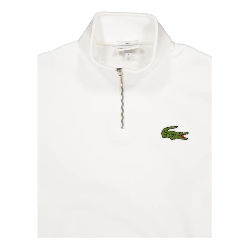Loose Fit Zip Neck Badge Accen 70v Flour