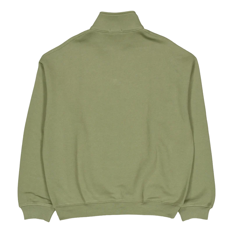 Loose Fit Zip Neck Badge Accen Bmy Khaki