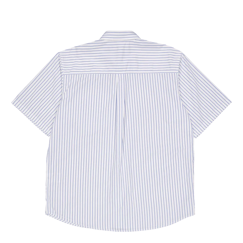 S/s Linus Shirt Linus Stripe, Bleach / White