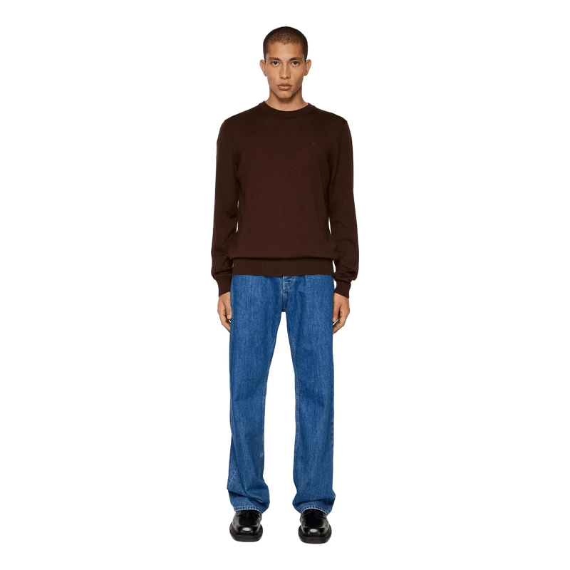 Keane Merino Crew Neck Sweater Bitter Chocolate