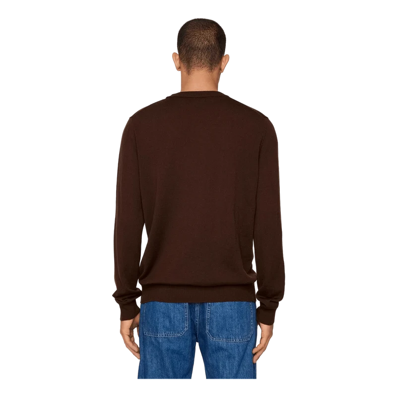Keane Merino Crew Neck Sweater Bitter Chocolate