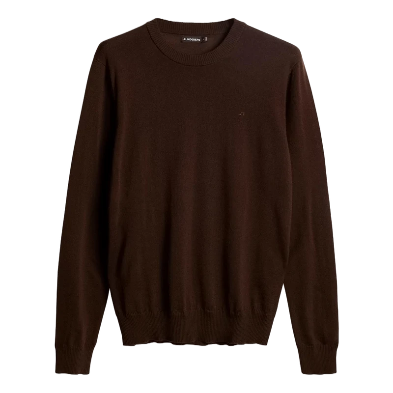 Keane Merino Crew Neck Sweater Bitter Chocolate