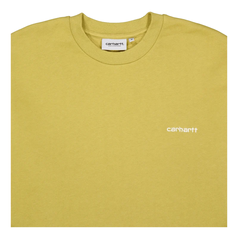Script Embroidery Sweat Agate / White