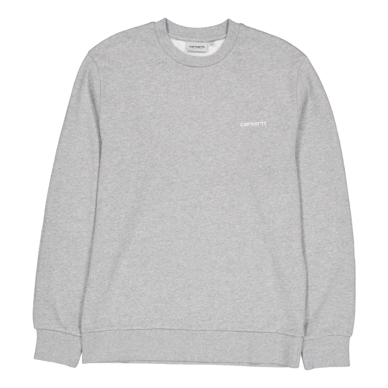 Script Embroidery Sweat Grey Heather / White