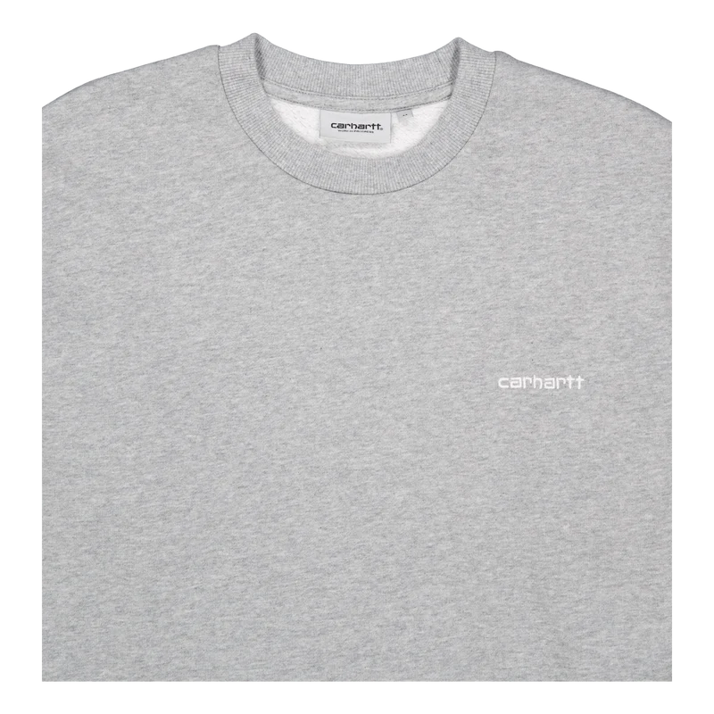 Script Embroidery Sweat Grey Heather / White