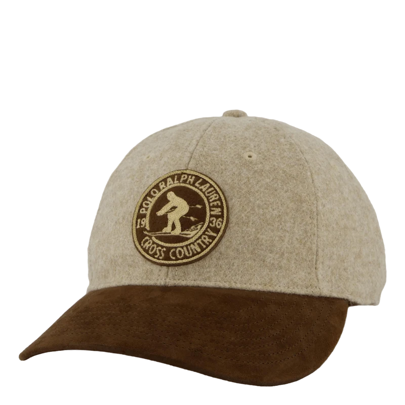 Suede-Bill Wool Twill Ball Cap Oatmeal