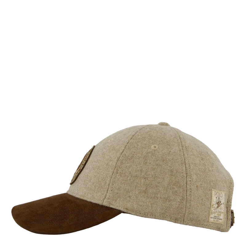 Suede-Bill Wool Twill Ball Cap Oatmeal
