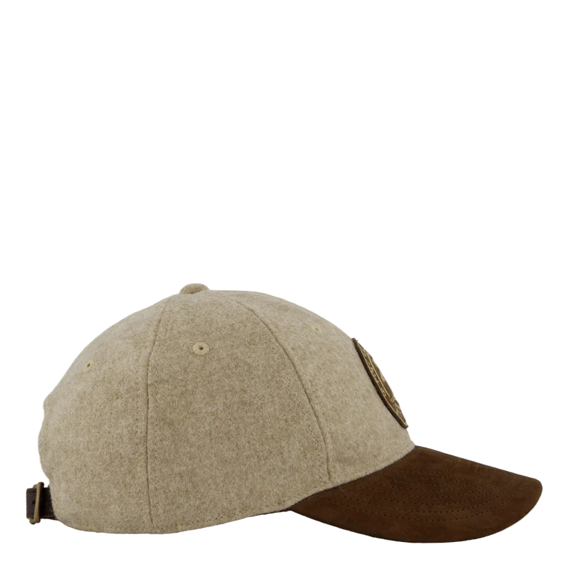 Suede-Bill Wool Twill Ball Cap Oatmeal