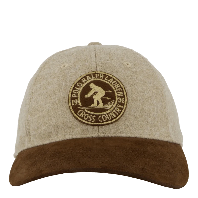 Suede-Bill Wool Twill Ball Cap Oatmeal