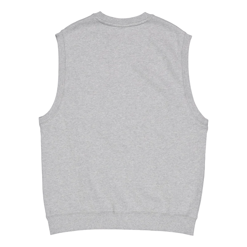 Script Vest Sweat Grey Heather / White