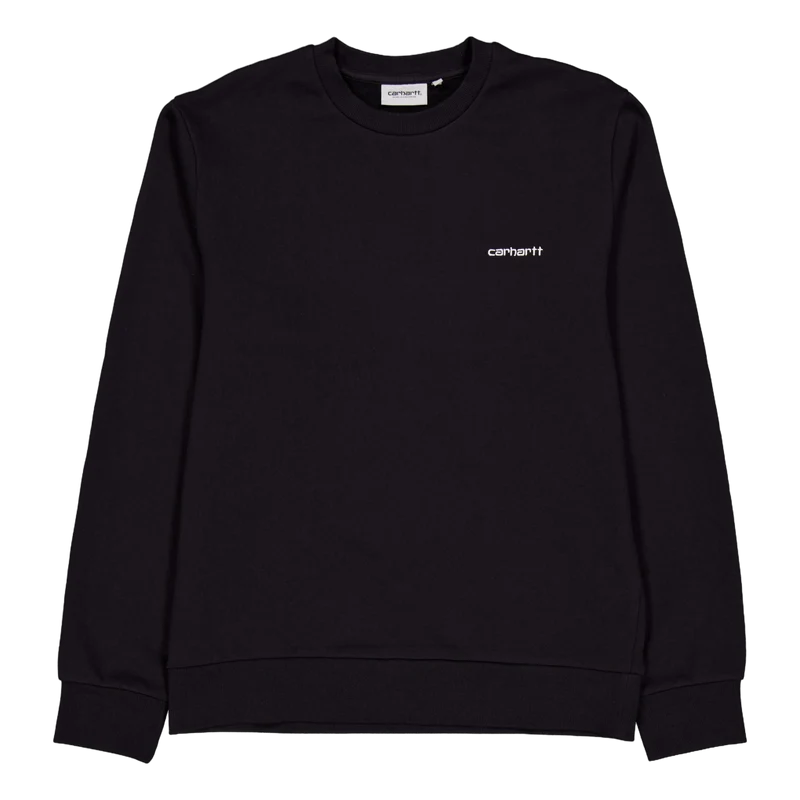 Script Embroidery Sweat Black / White