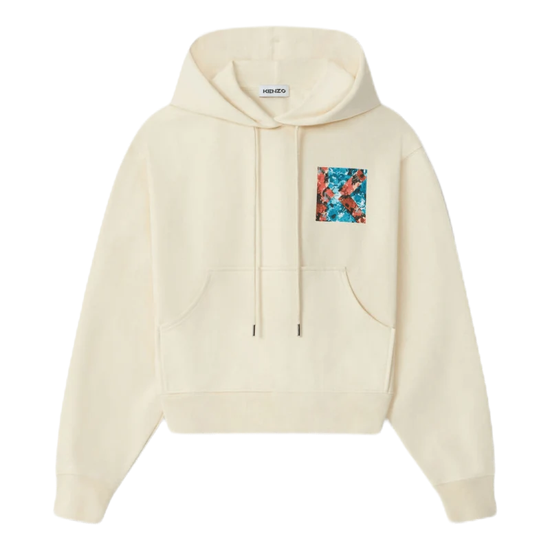 Aquarelle K Boxy Hooded Sweats White