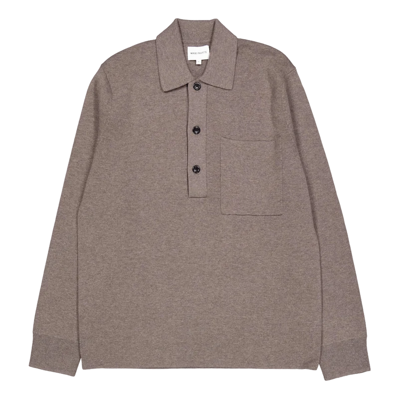 Kian Merino Cotton Milano Polo Warm Grey