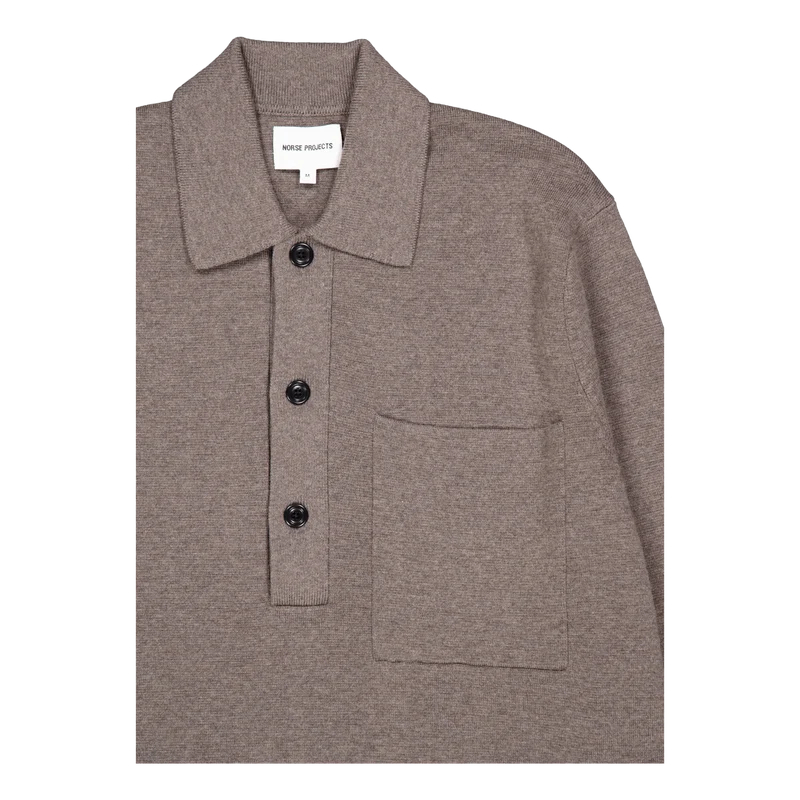 Kian Merino Cotton Milano Polo Warm Grey
