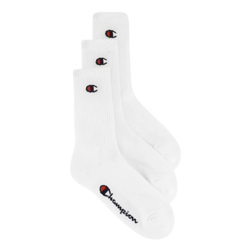 3pk Crew Socks White