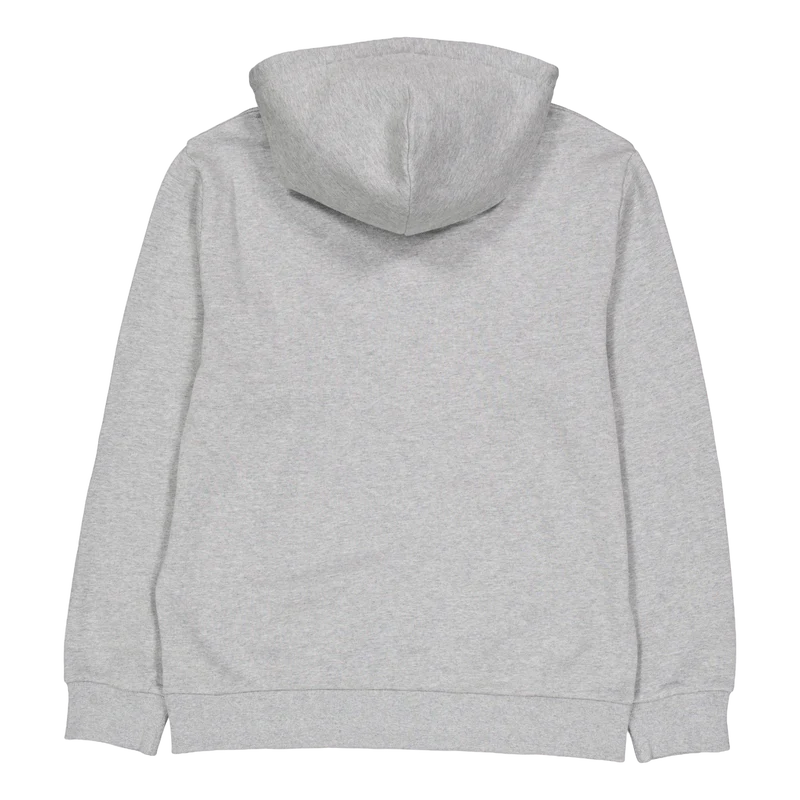 Hooded Script Embroidery Sweat Grey Heather / White