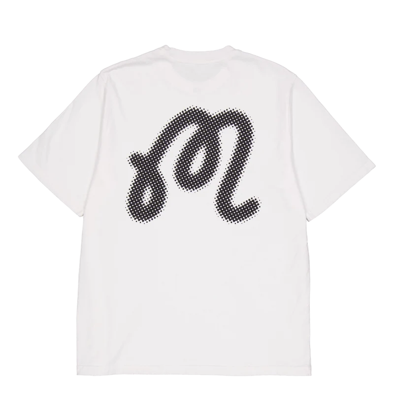 M Script Blur Tee White