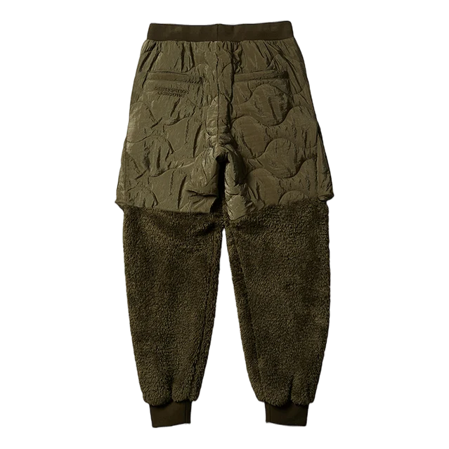 Pile Fleece Quilted Pants Olive