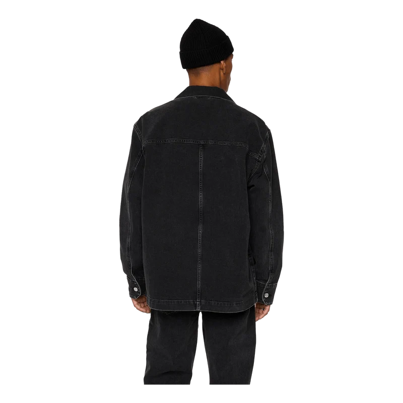 Hunt Washed Denim Overshirt Black