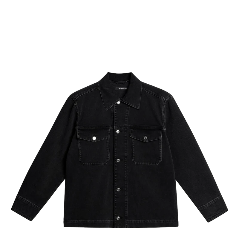 Hunt Washed Denim Overshirt Black