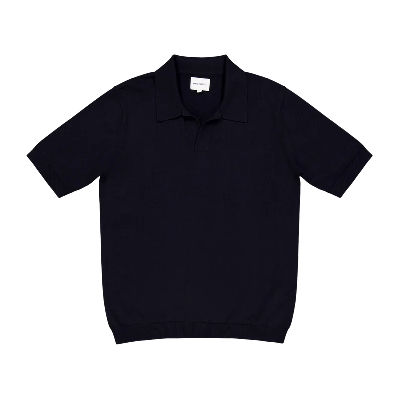 Leif Cotton Linen Polo Dark Navy