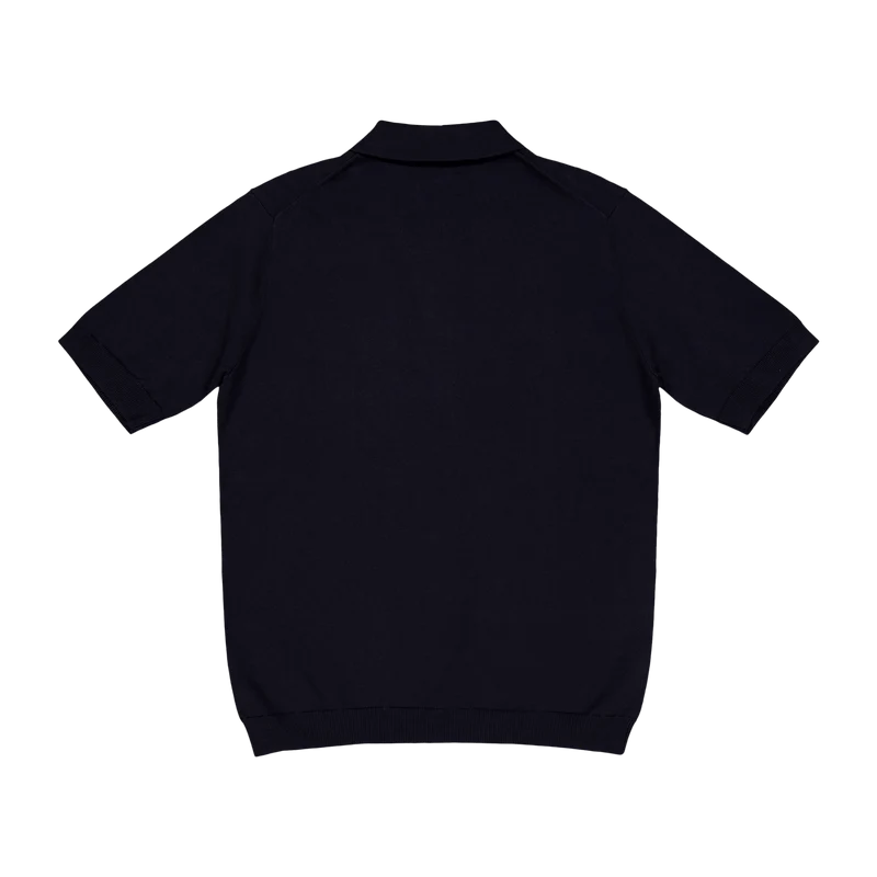 Leif Cotton Linen Polo Dark Navy