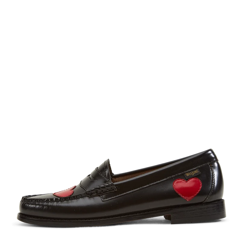 Gh Weejun Wmn Penny Love Black Lthr W/red