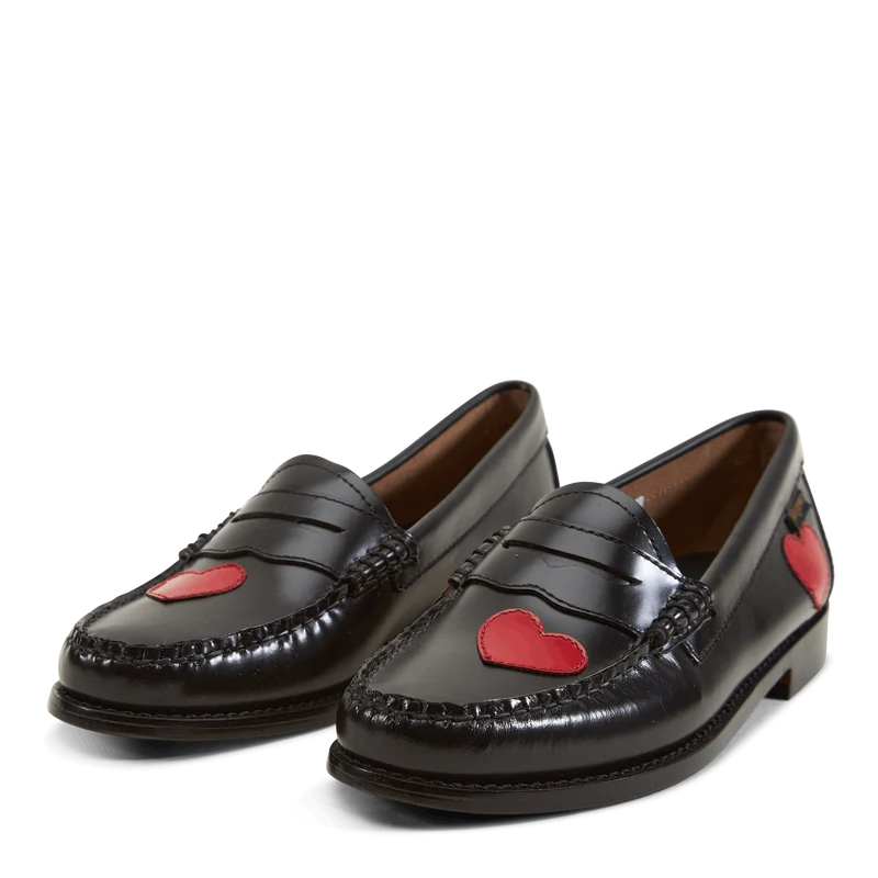 Gh Weejun Wmn Penny Love Black Lthr W/red