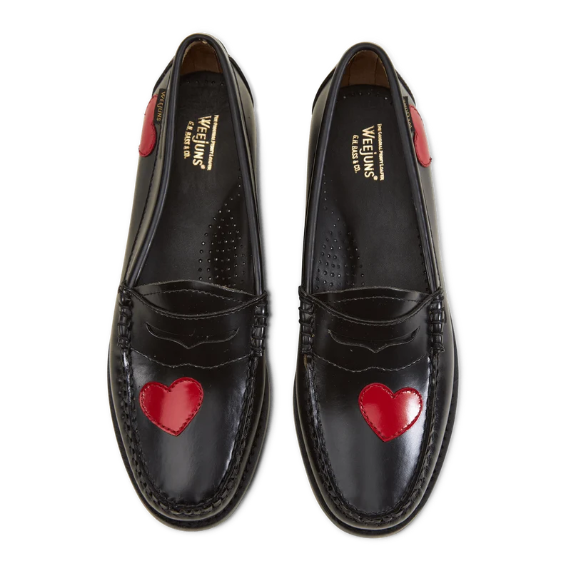 Gh Weejun Wmn Penny Love Black Lthr W/red