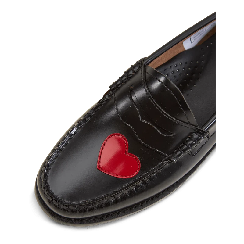 Gh Weejun Wmn Penny Love Black Lthr W/red