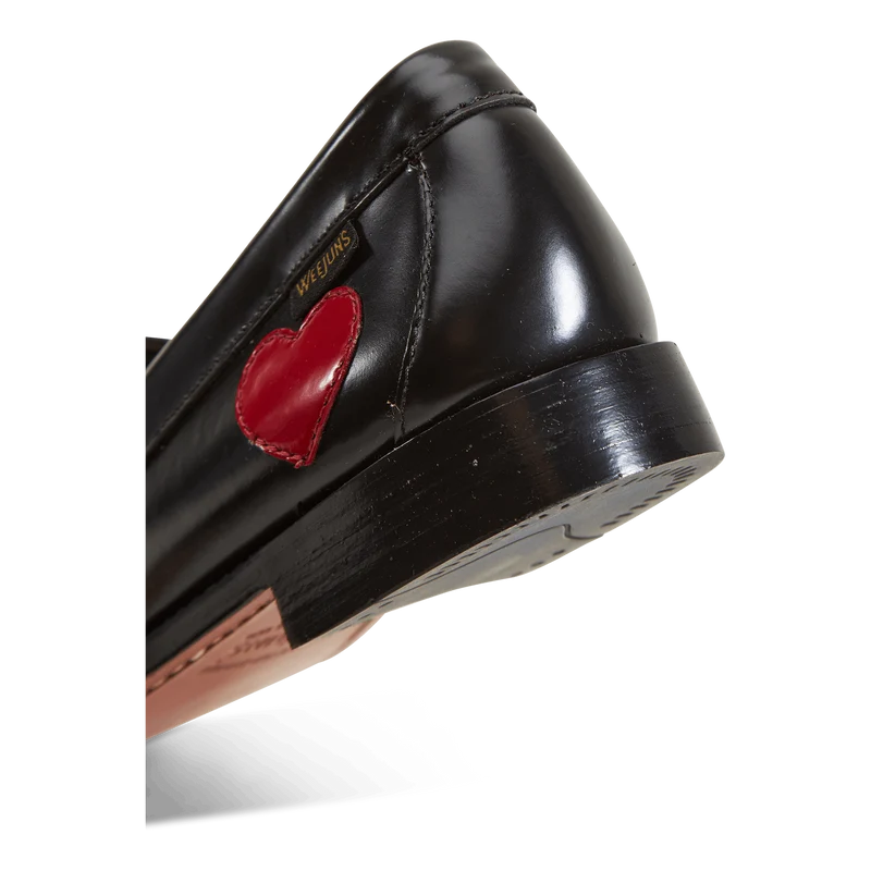 Gh Weejun Wmn Penny Love Black Lthr W/red