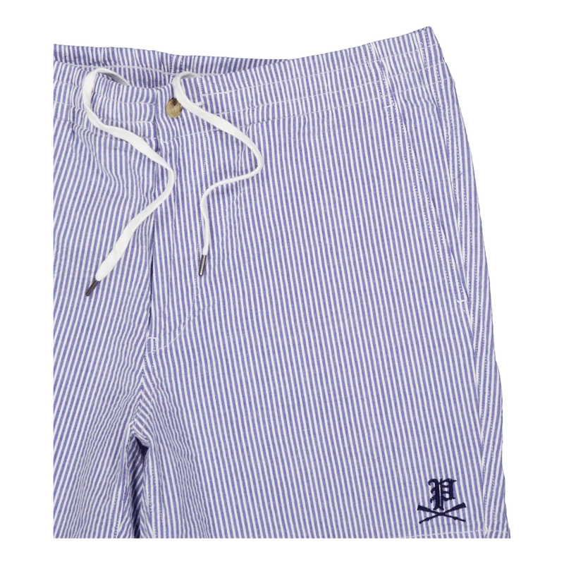 6-Inch Polo Prepster Seersucker Short Blue Seersucker W/Gthc P Emb
