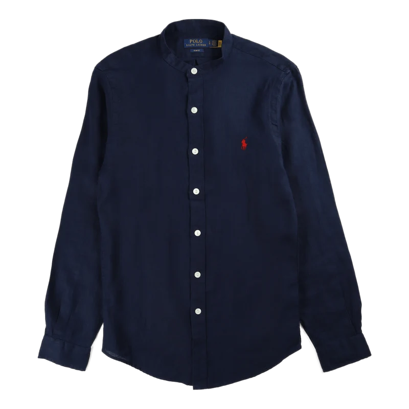 Slim Fit Linen Shirt Newport Navy