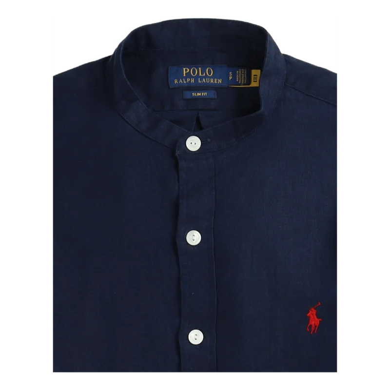 Slim Fit Linen Shirt Newport Navy